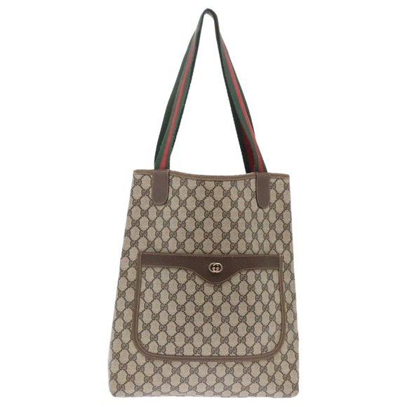 GUCCI Sherry Line Authentic Interlocking GG Shoulder Tote Bag All Leather - Picture 1 of 1